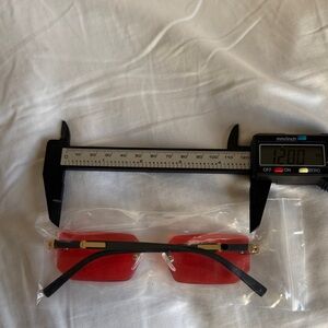 Black, Red, & Gold Sunglasses (Read) NWOT.